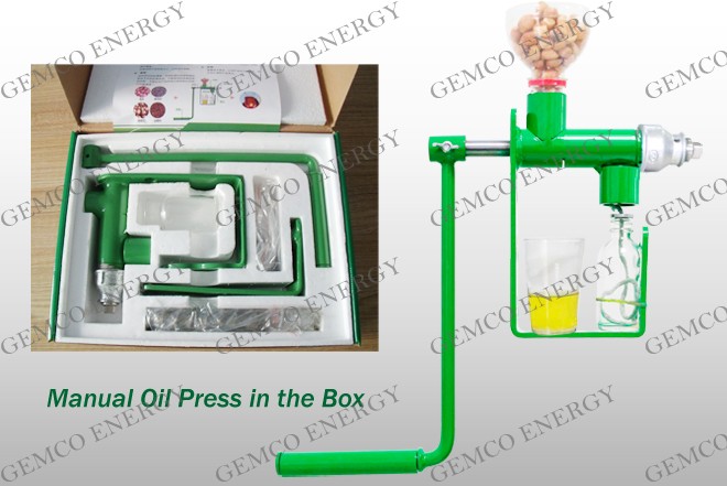 manunal oil press packed in the box